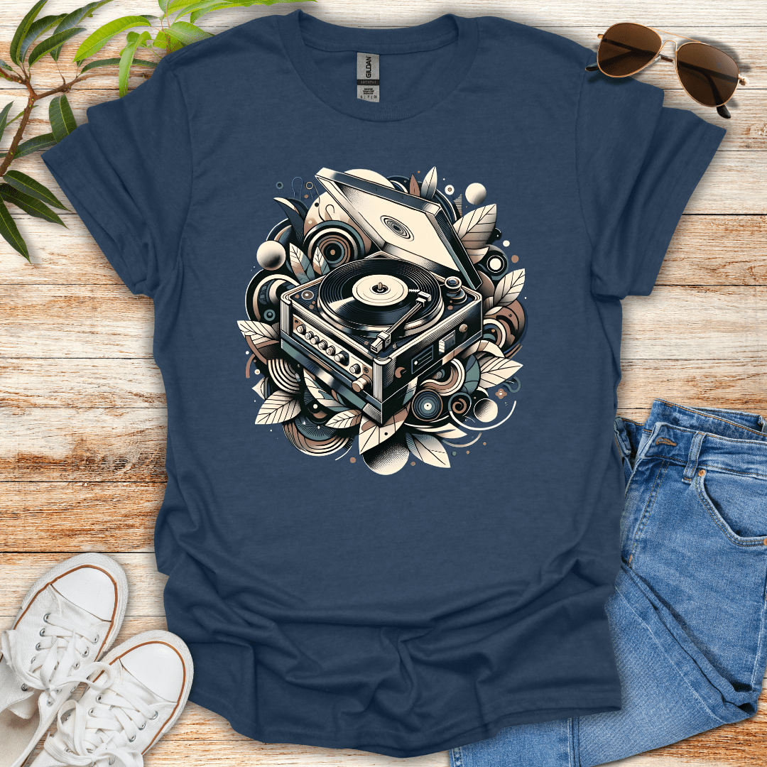 Abstract Record Player Tee