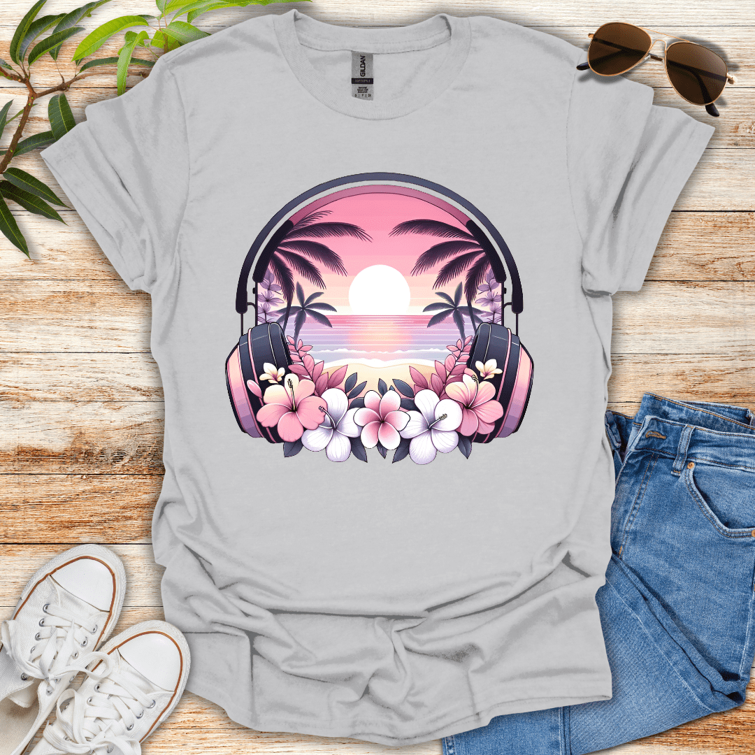 Tropical Headphones Tee