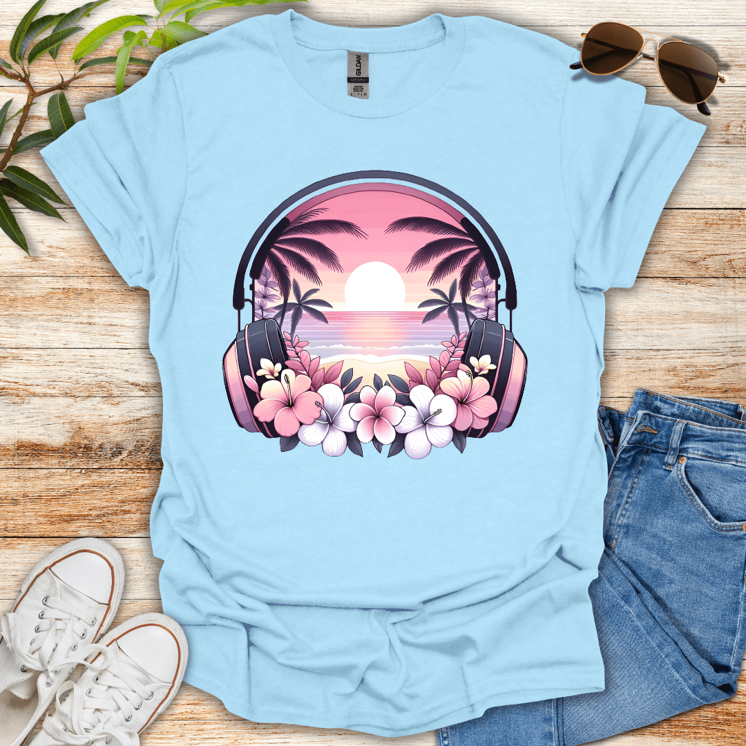 Tropical Headphones Tee