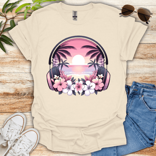 Tropical Headphones Tee